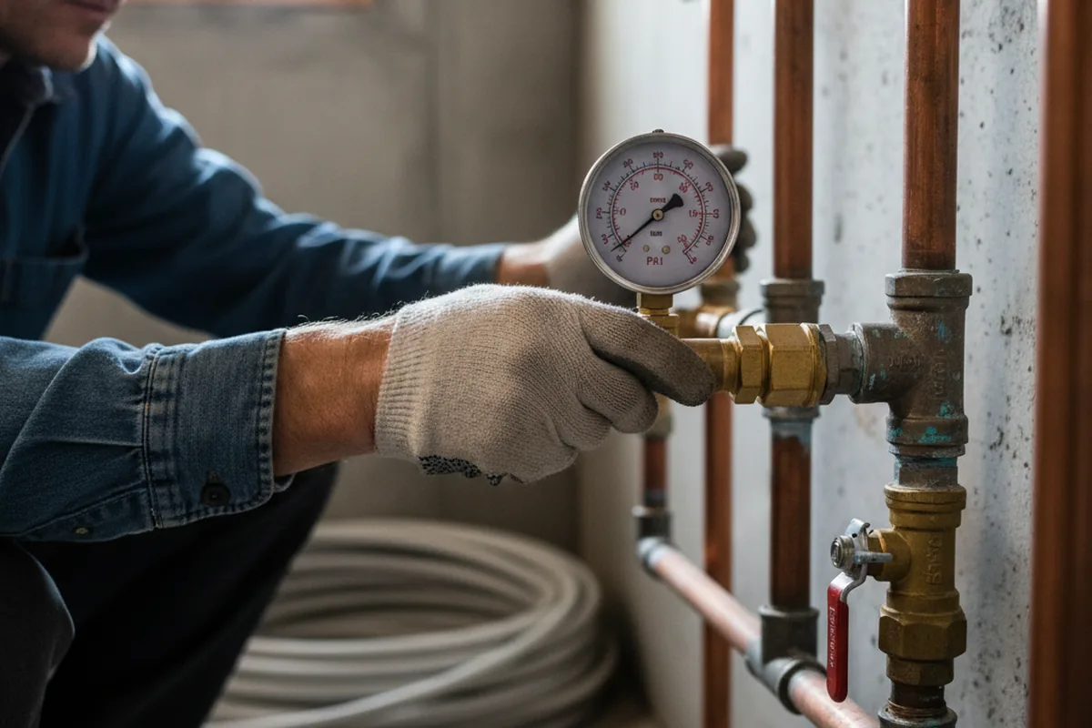 Pressure testing a repaired line during Water Line Repair in Jewett City